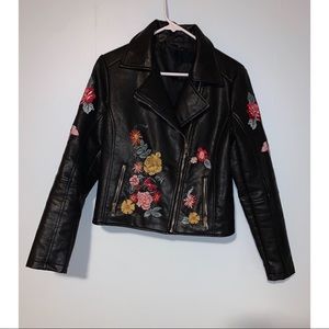 Embroidered Leather Jacket